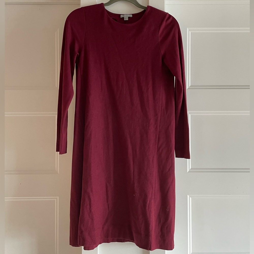 COS burgundy midi dress size S